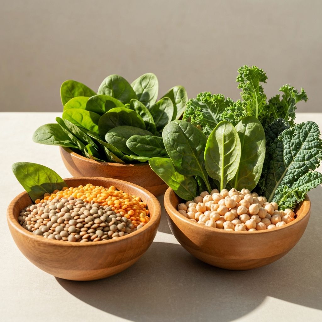 Blattgemüse und Legumen